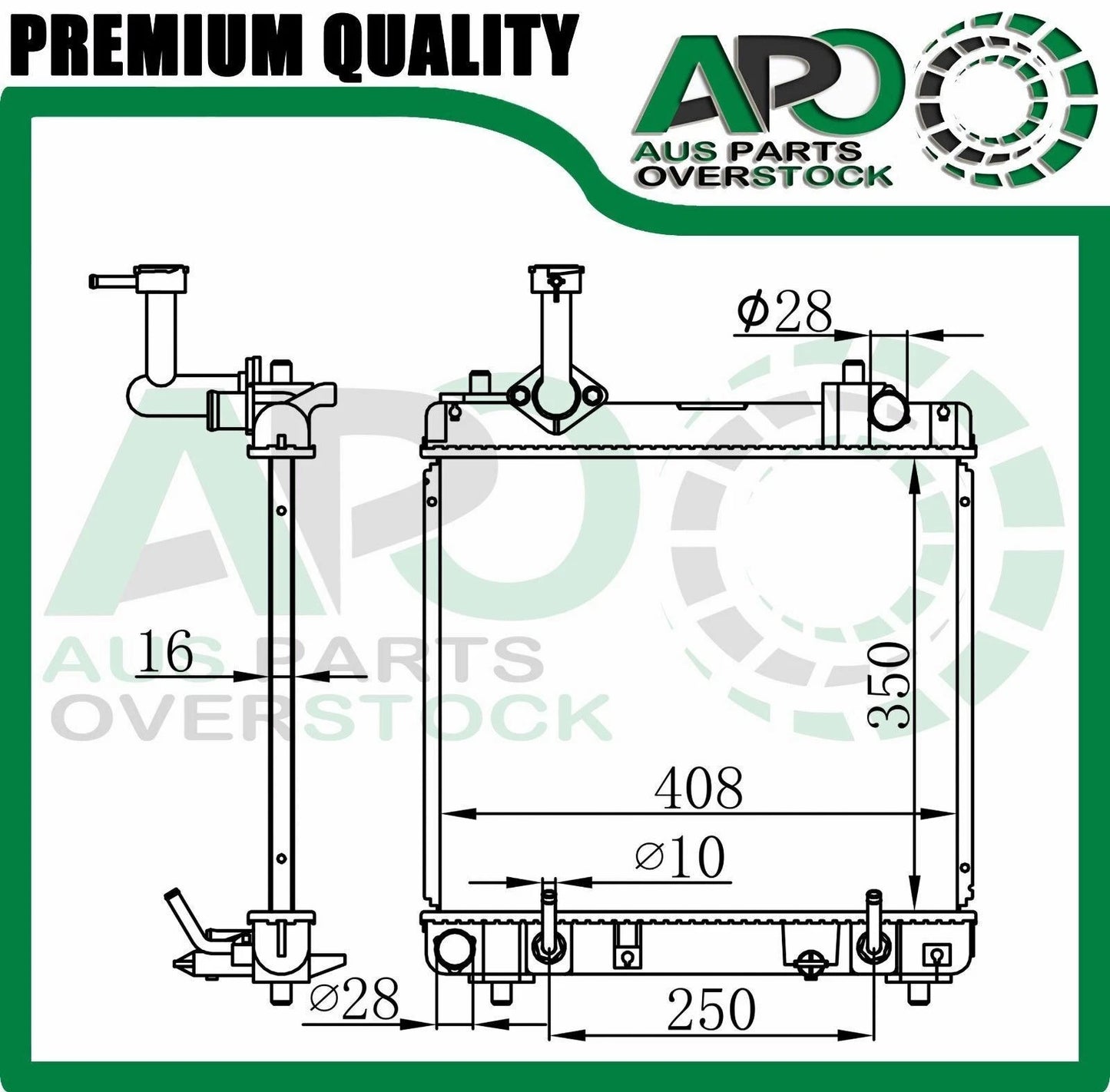 Radiator for SUZUKI ALTO GF HA25 HA35 1.0L 3Cyl 1/2009-On