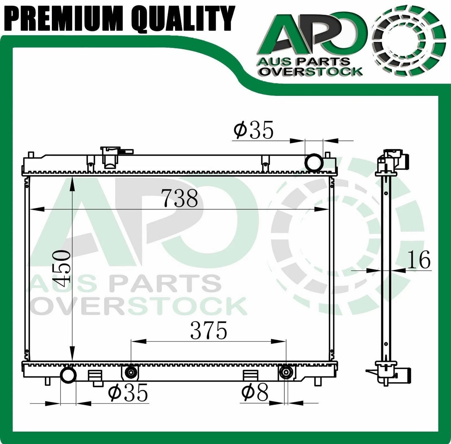 Radiator For INFINITI M35 VQ35DE 3.5L 7/2006-On Auto Manual
