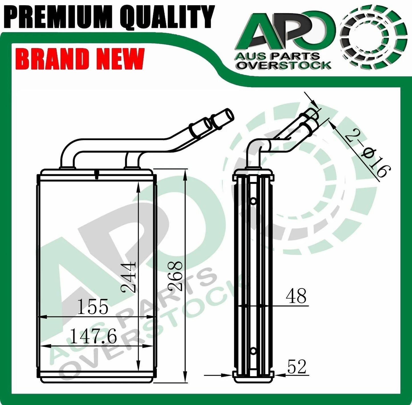 Heater Core For FORD TRANSIT VAN VH VJ 8/2000-8/2006 without A/C