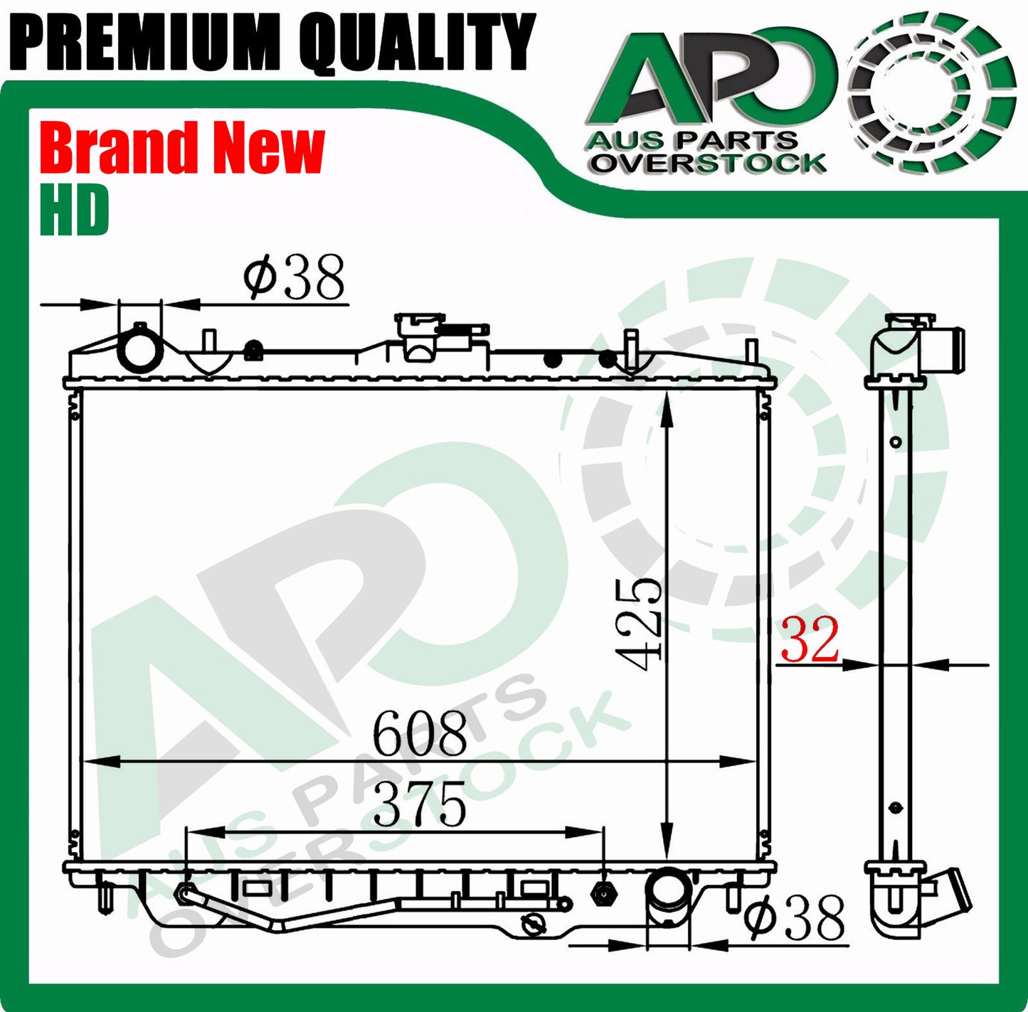 32mm Core Radiator For HOLDEN FRONTERA MX & WAGON 1/1999-12/2003