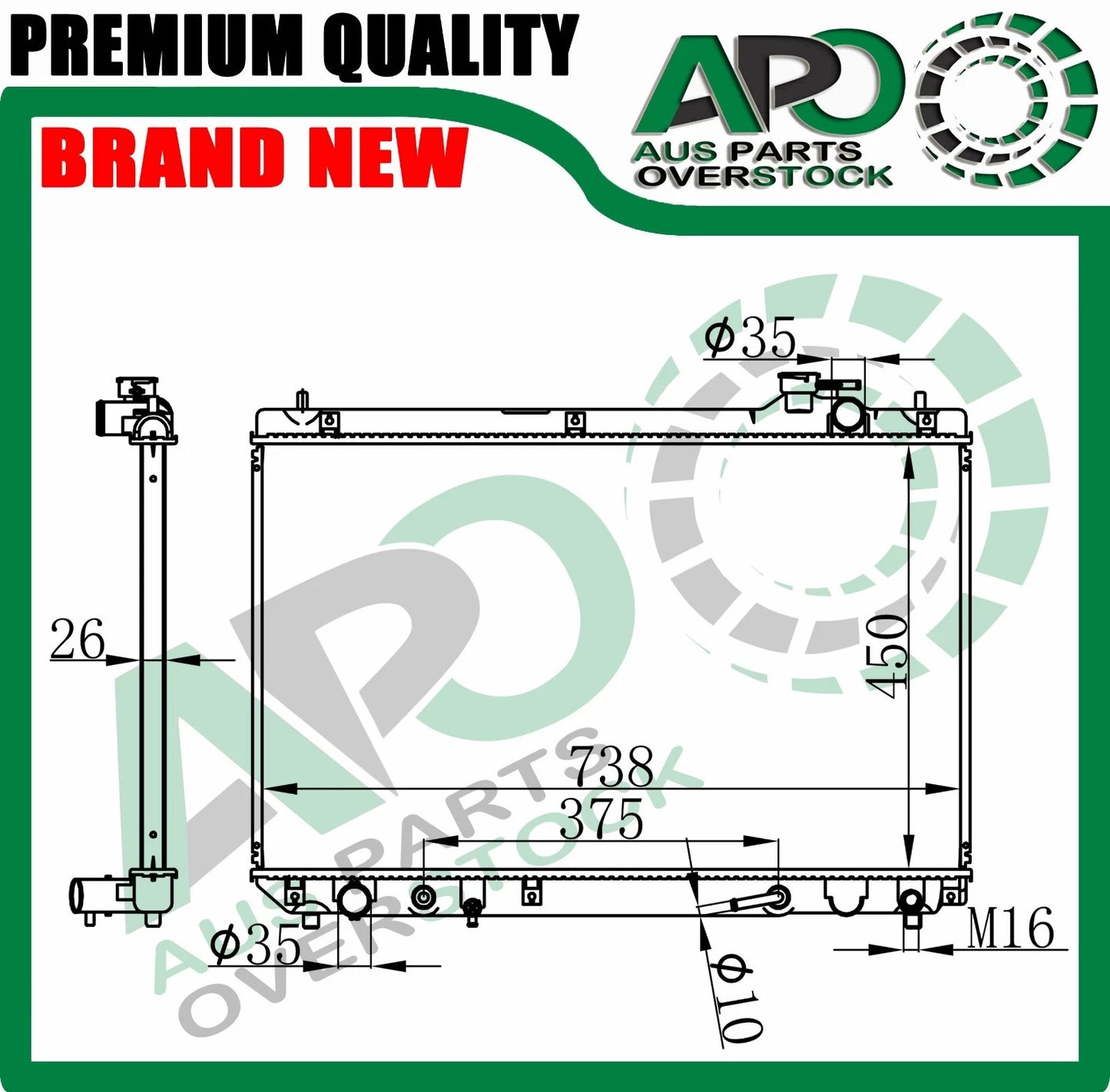 Radiator For TOYOTA KLUGER MCU28 3.3L 3.5L V6 8/2003-8/2007