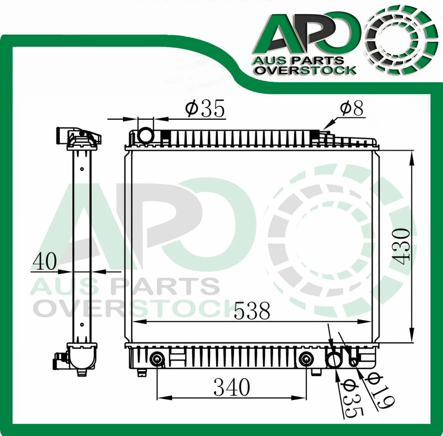 Radiator For MERCEDES S CLASS W123 300TD Diesel 1/1976-11/1985