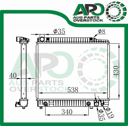 Radiator For MERCEDES S CLASS W123 300TD Diesel 1/1976-11/1985