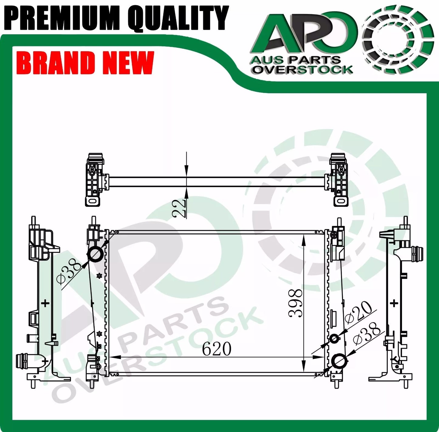 Radiator Fit FIAT DOBLO 152 263 1.6L 2.0L Diesel 2009-On