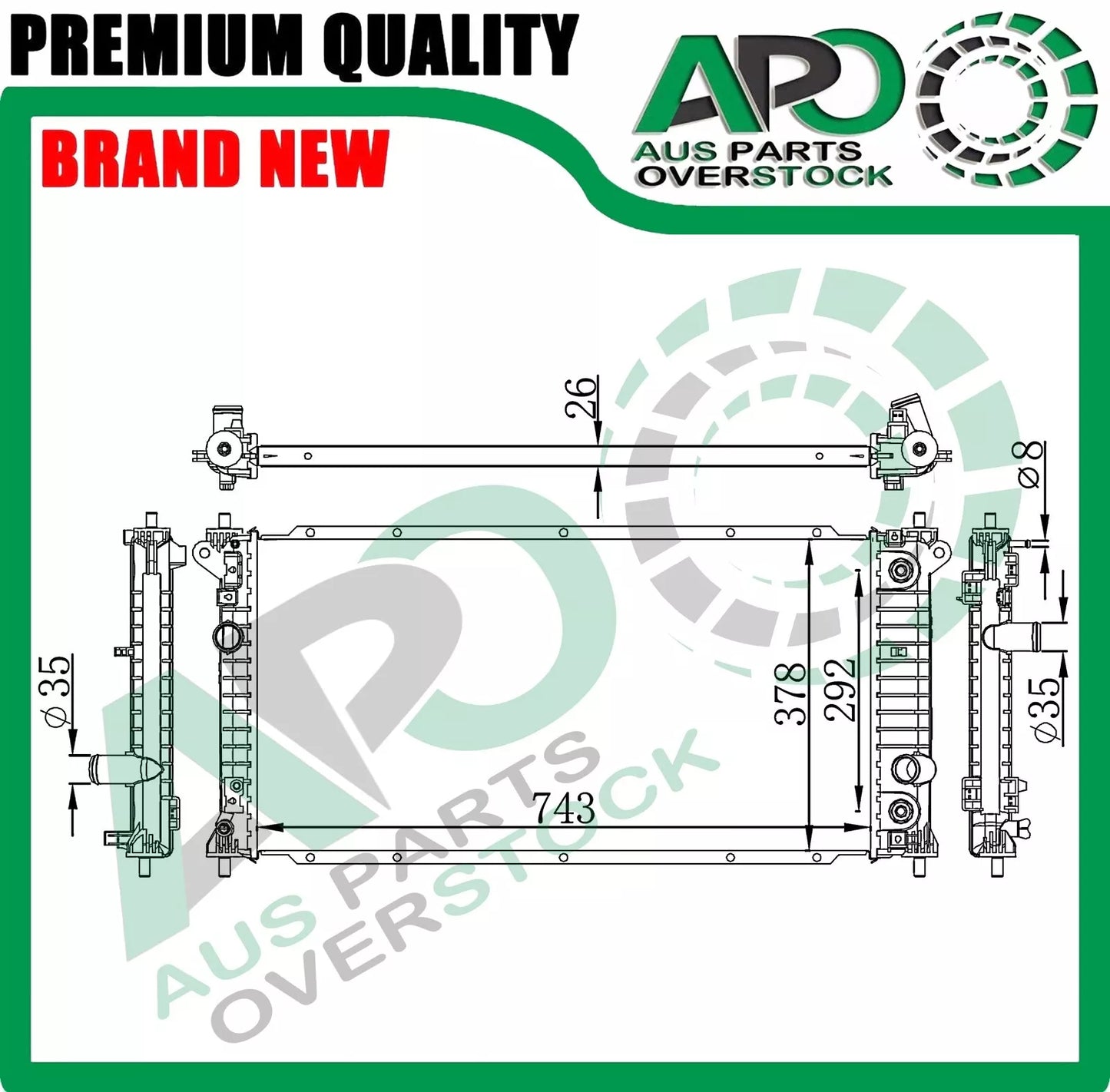 Radiator SSANGYONG KORANDO C200 2.0L Petrol 2.0L Turbo Diesel 2010-2019
