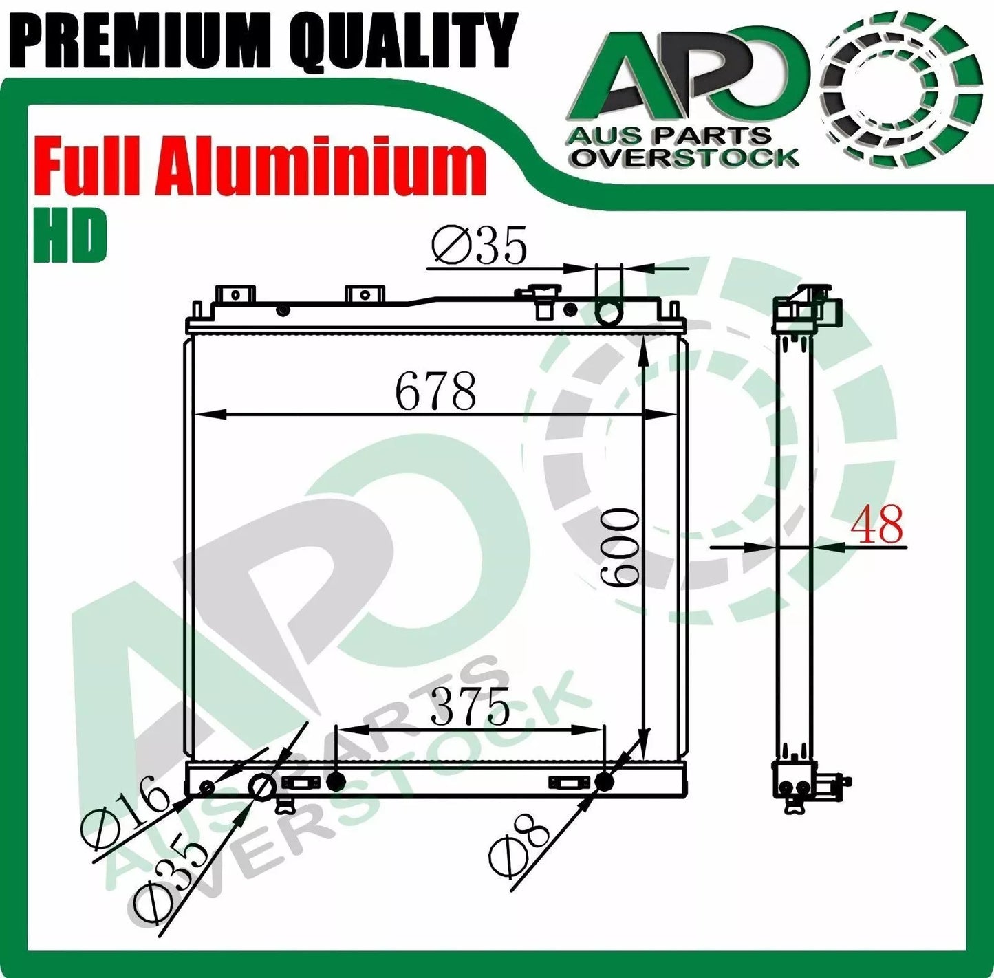 Full Alloy Radiator For NISSAN NAVARA D40 3.0L V6 Turbo Diesel Auto Manual 2005-2015