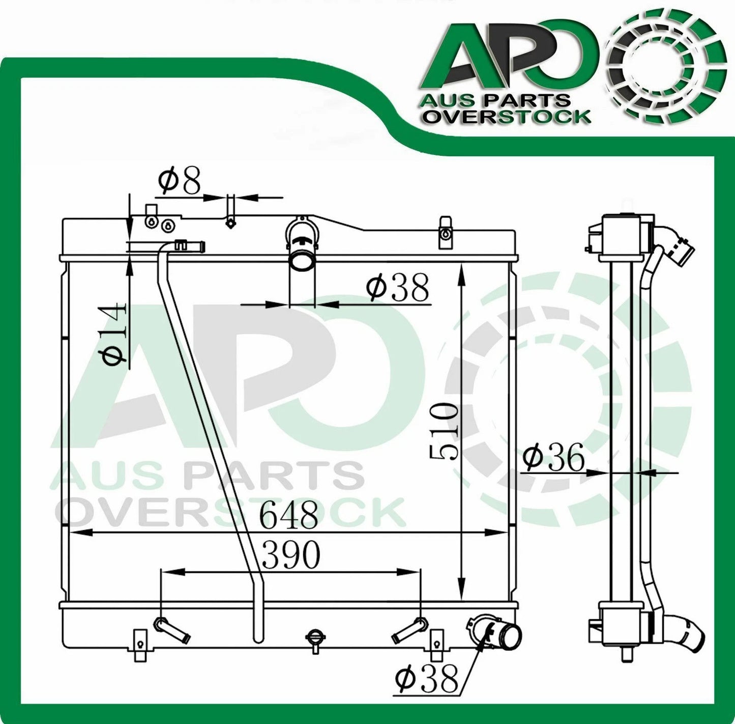 Radiator For TOYOTA Hiace TRH201 TRH221 TRH223 Diesel 2005-on