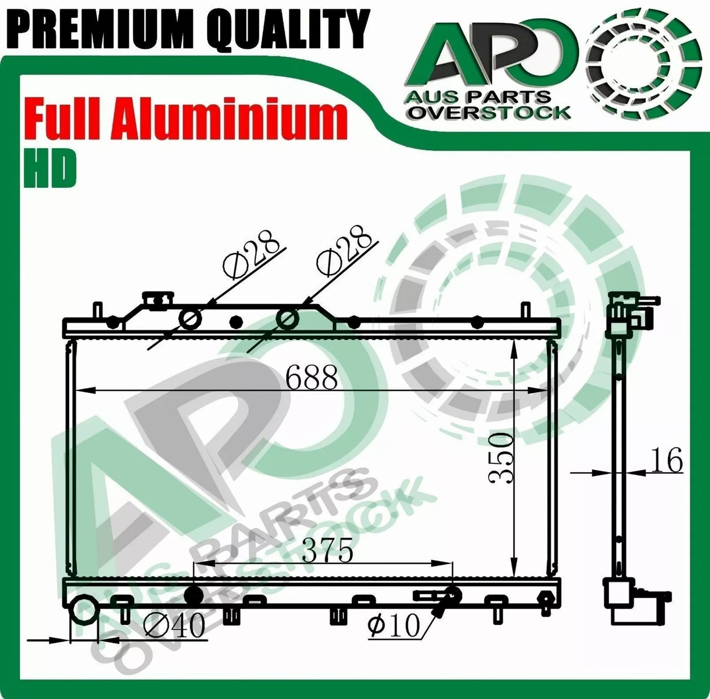 Full Aluminium Radiator for SUBARU LIBERTY / OUTBACK 3.6L EZ36D Auto Manual 9/2009-2014
