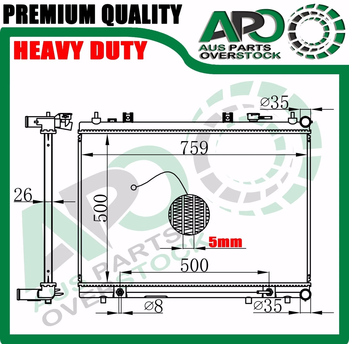 Heavy Duty Radiator For NISSAN PATHFINDER R52 3.5L V6 PETROL / 2.5L Hybrid 2013-