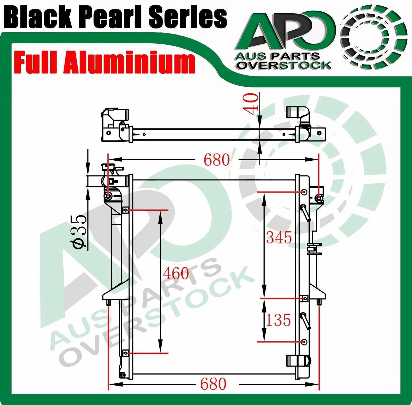 Full Aluminium Radiator for Mitsubishi Triton ML-MN 3.5L 2.4L Petrol/2.5L 3.2L Diesel