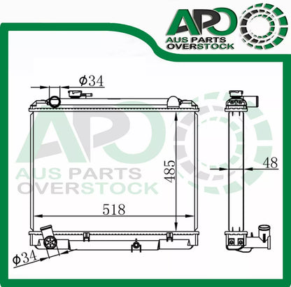 Radiator For TOYOTA DYNA LY211 150 3L 2.8LTR 1995-