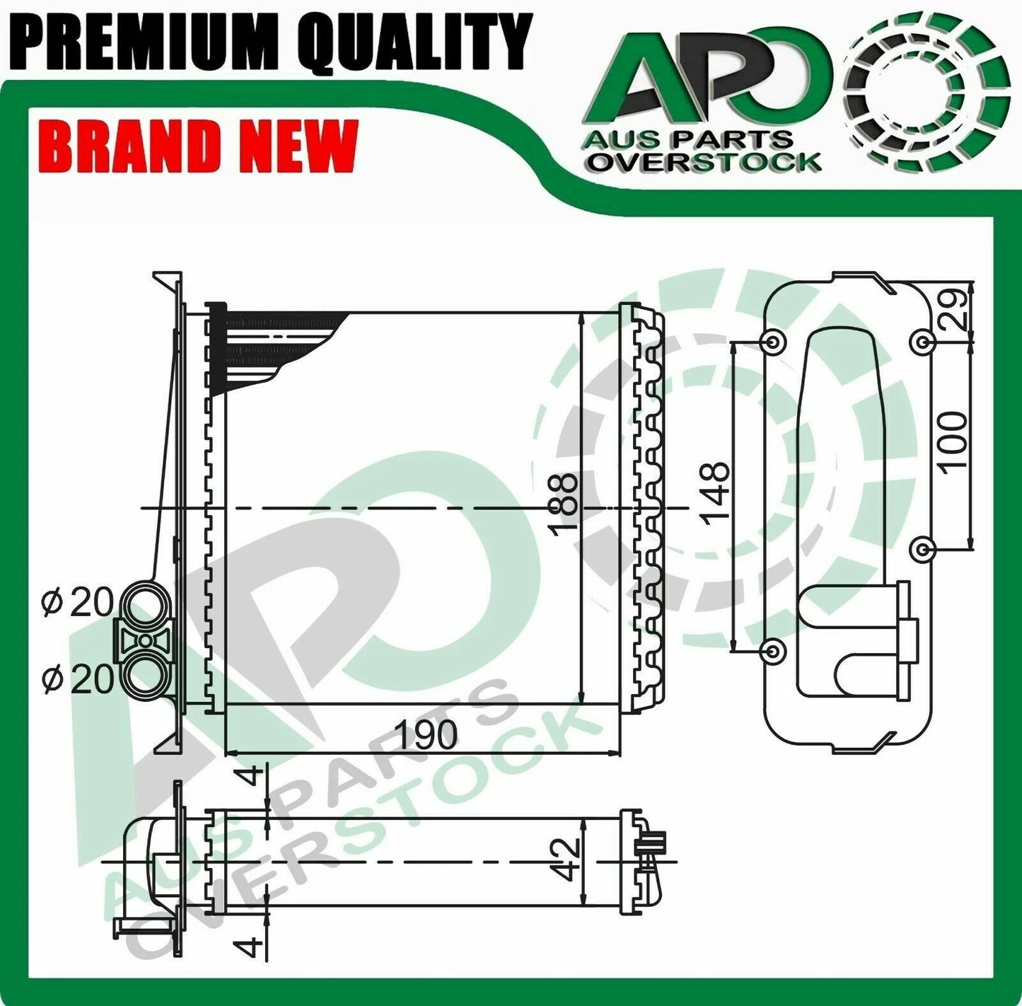 Heater Core Fits VOLVO XC70 1/1998-1/2000