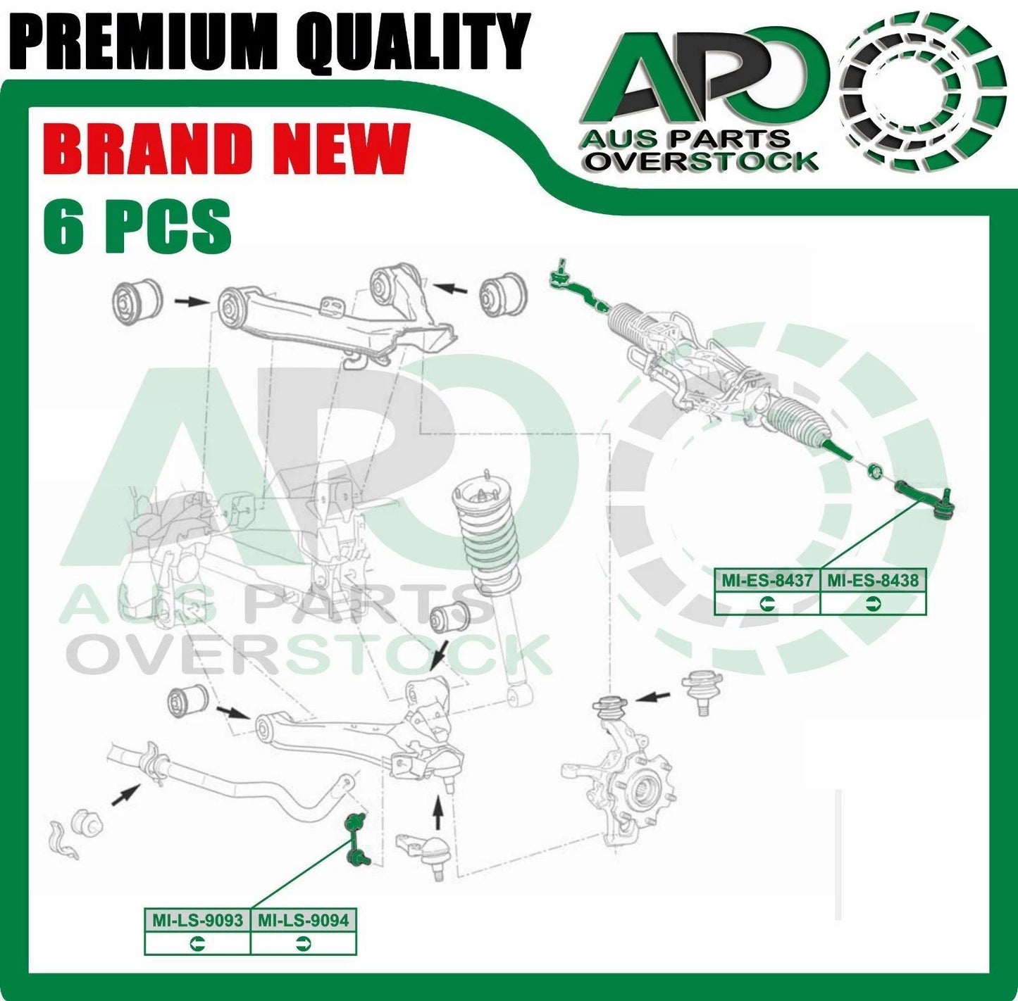 Inner & Outer Tie Rod End Sway Bar Links For MISTUBISHI PAJERO NS 2006-2008