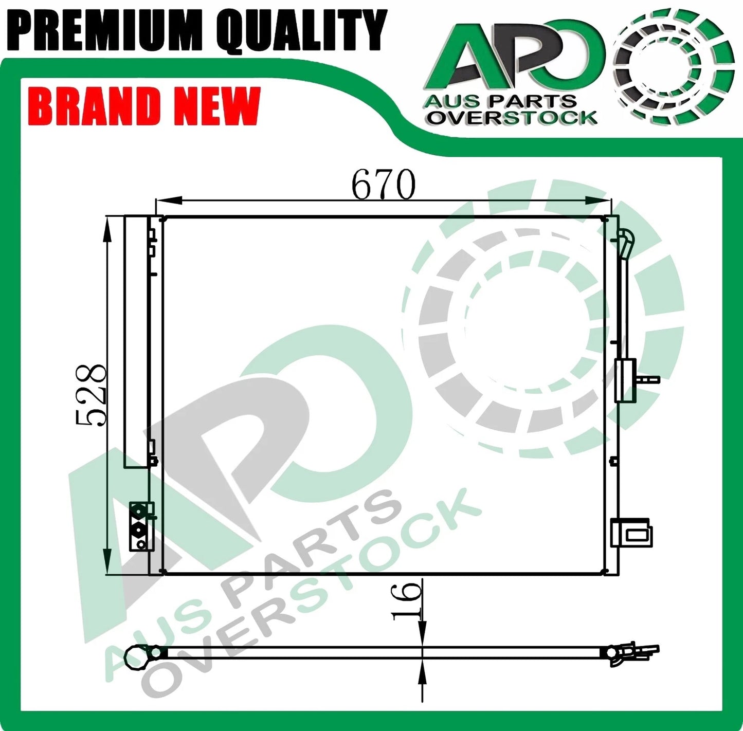 Air Condenser for JEEP GRAND CHEROKEE WK2 Petrol / Diesel 11/2010-On