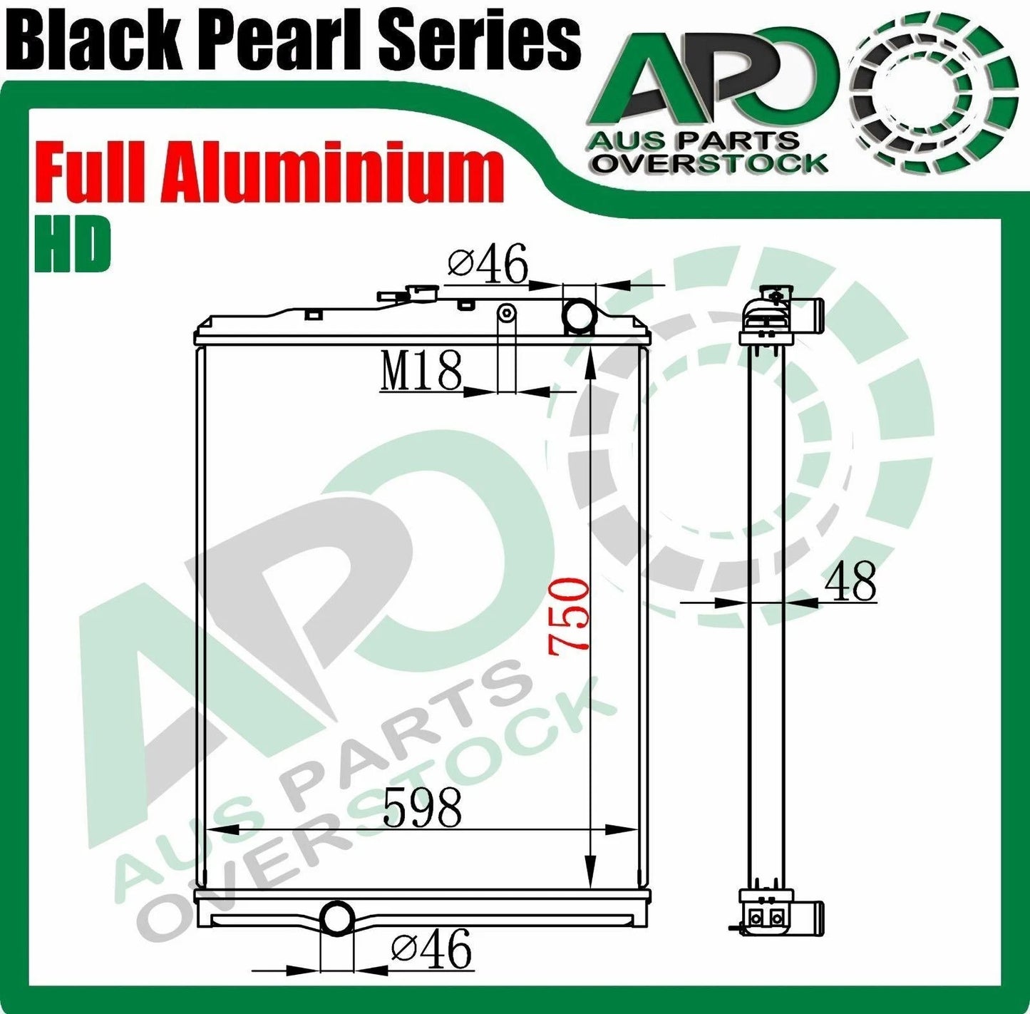 Full Alloy HD Radiator For Mitsubishi Fuso FK FM / Fighter SN SM Core Height 750mm