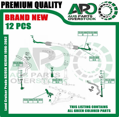 Ball Joint Tie Rod End Sway Bar Link Kit For LANDCRUISER PRADO RZJ95 VZJ95 KZJ95