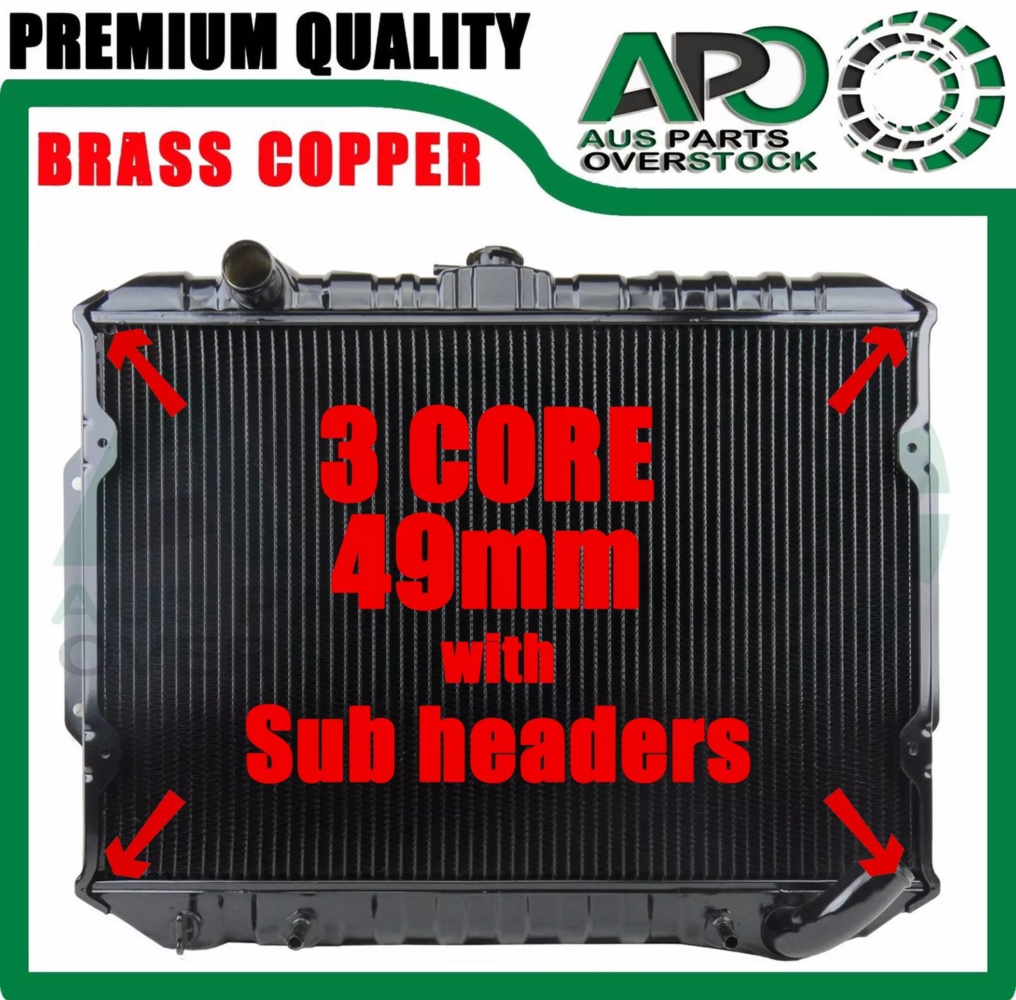 3 ROW Brass Copper Radiator For Mitsubishi TRITON ME MF MG MH MJ 4Cy 1986-9/1996
