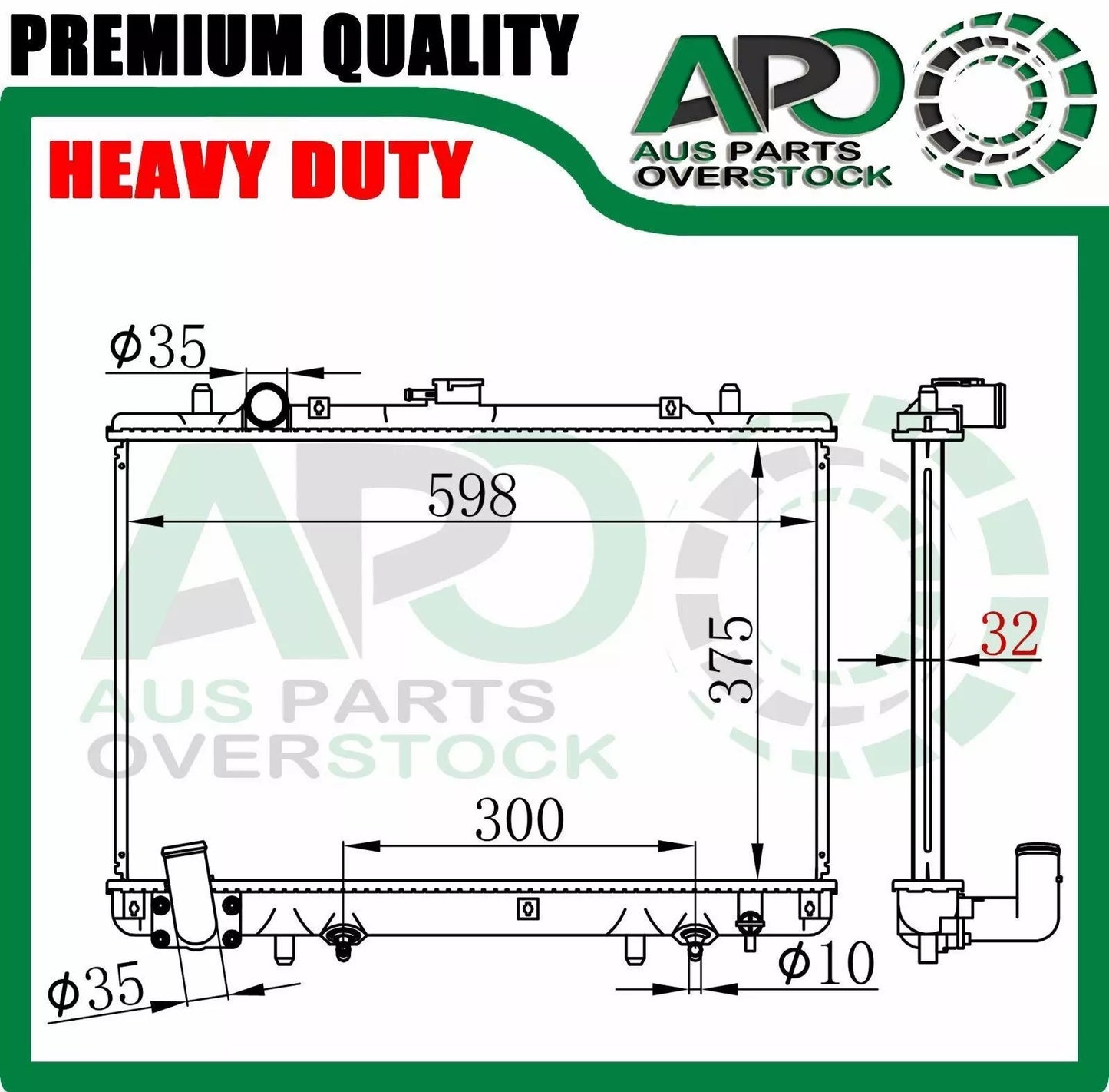 Heavy Duty Radiator for Mitsubishi TRITON MK 3.0L V6 Auto Manual 10/1996-6/2006