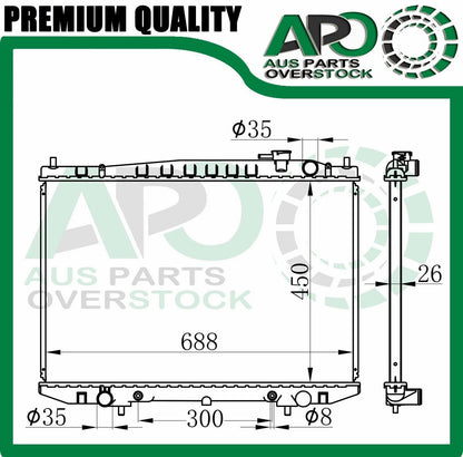 Radiator For NISSAN NAVARA D22 2.5L 3.0L DIESEL Auto Manual 1997-2008