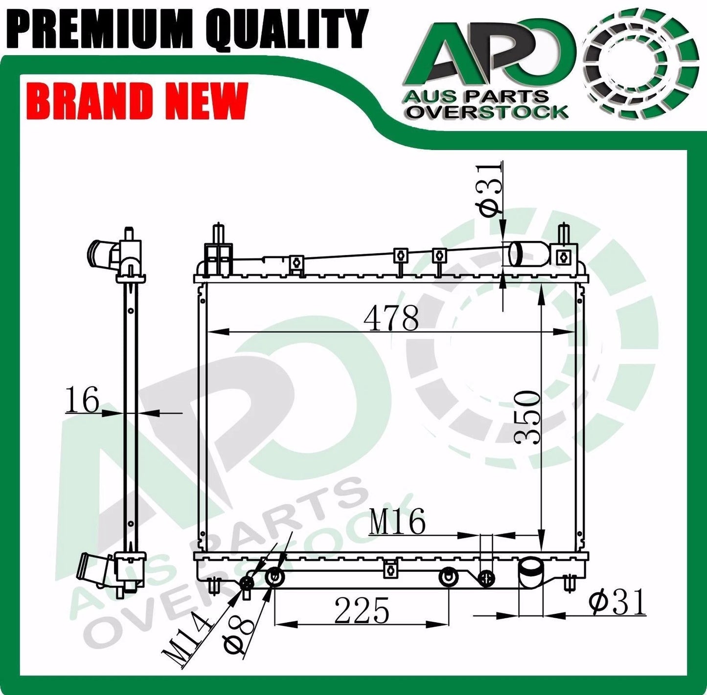 Radiator For TOYOTA PORTE NNP10 NNP11 1.3L Auto Manual 2004-2012
