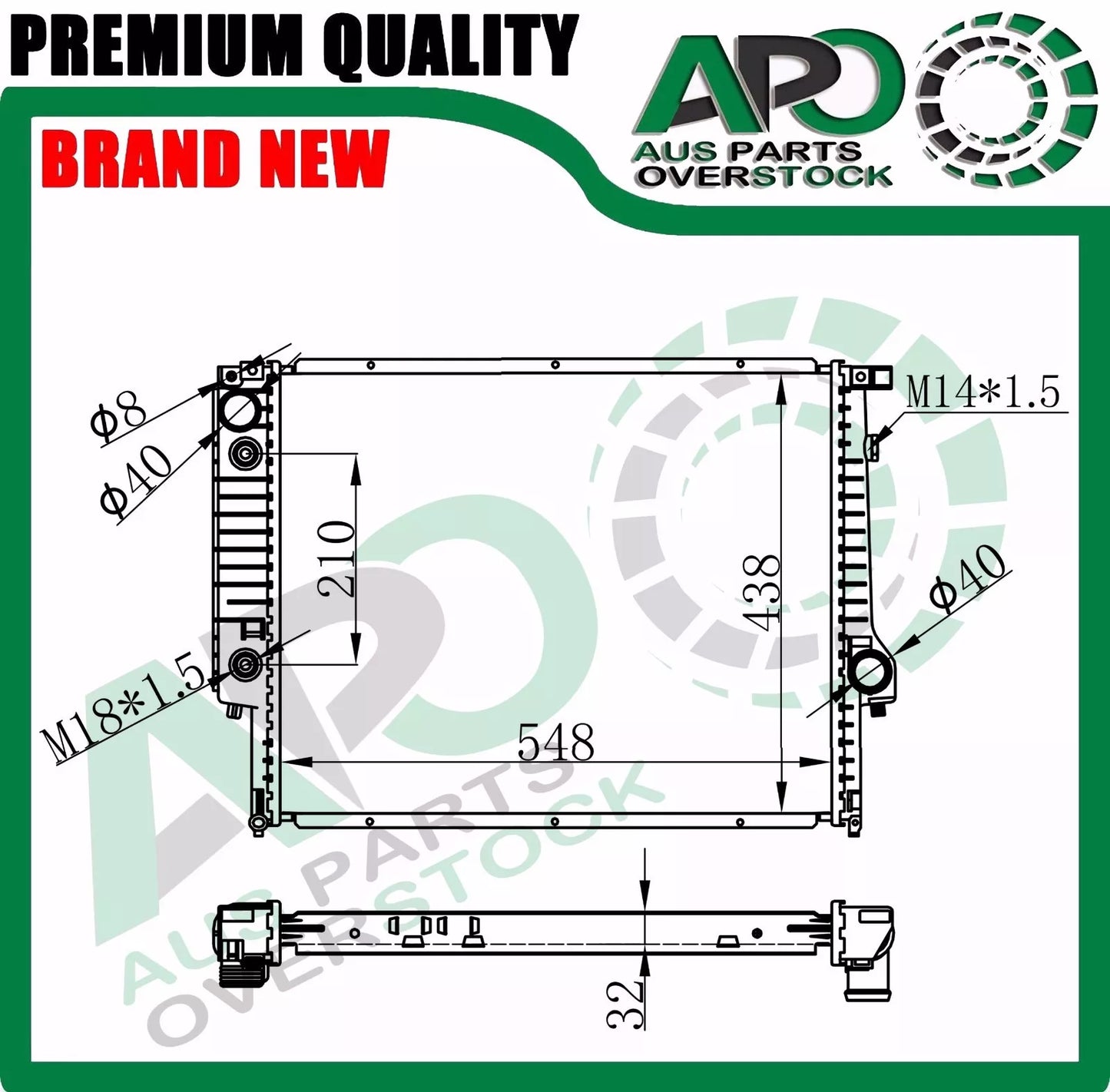 Radiator For BMW 3 SERIES E30 320i 324d 324td 325i 6/83-5/91 Auto Manual