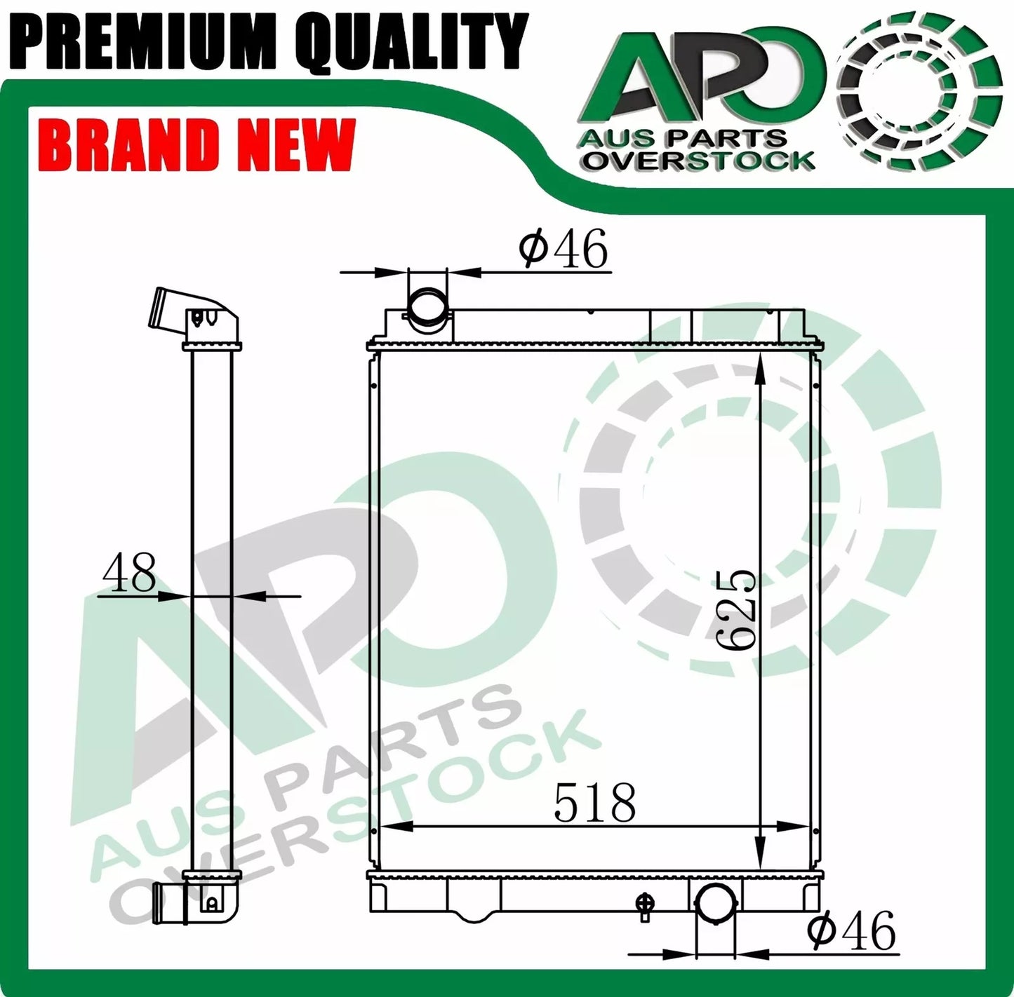 Radiator For Mitsubishi Canter FE7 FE8 4M50 4M51 2003-On Core Height 625mm