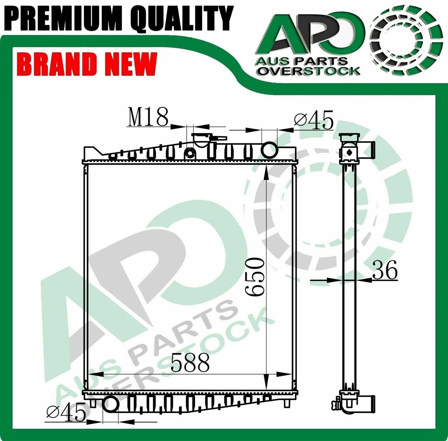 Radiator For NISSAN UD MK245 CONDOR MANUAL 2004-2007 *650mm Core Height