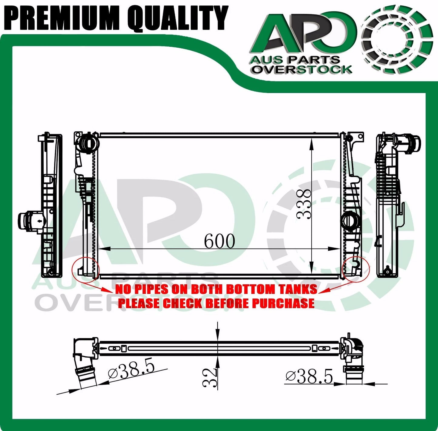 Radiator for BMW i3 Rex Auto 9/2013-On