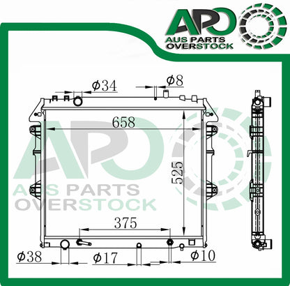 Full Aluminium Radiator For TOYOTA FORTUNER / SW4 3.0L 4Cyl Turbo Diesel 05-14