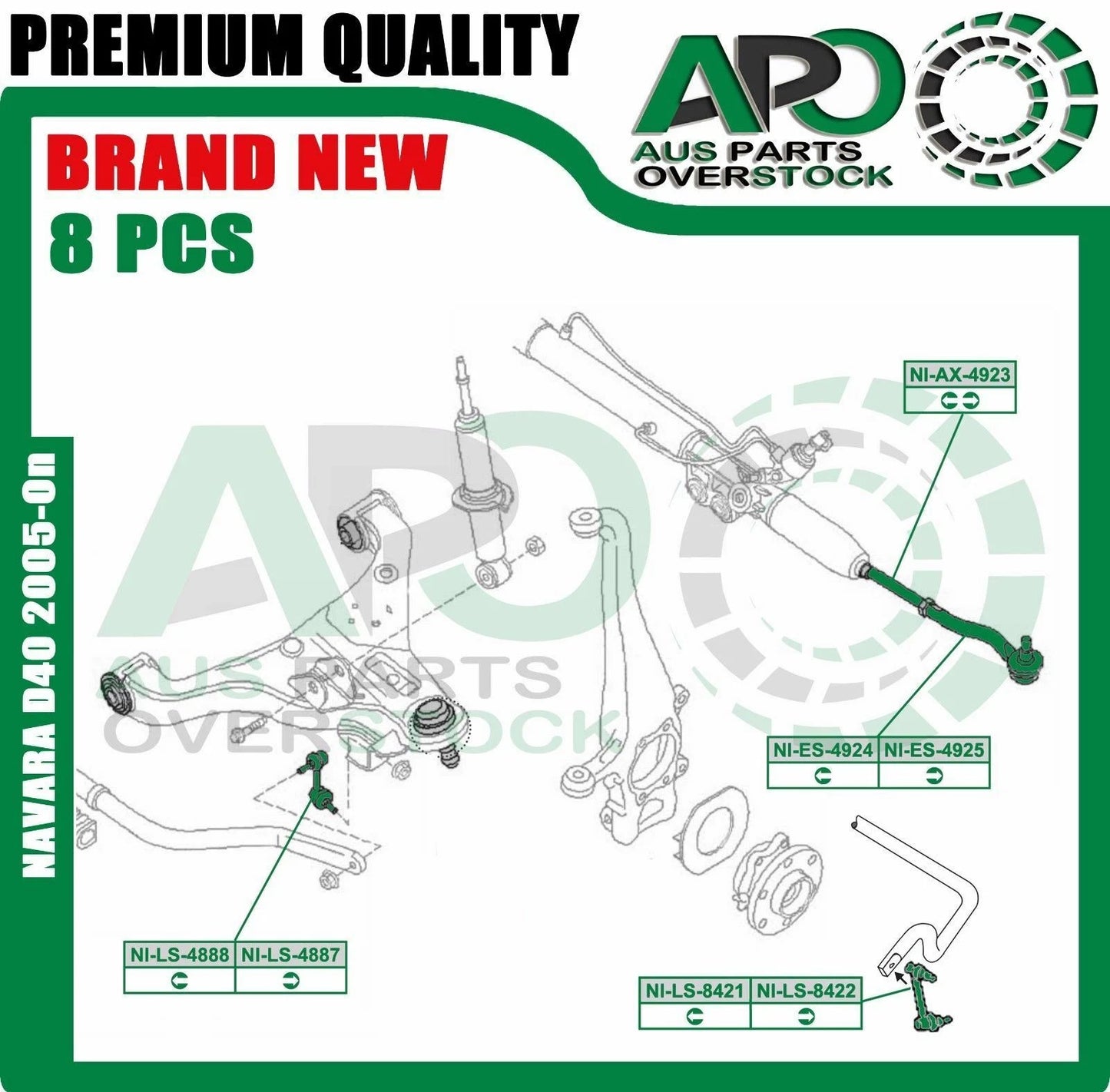 Inner & Outter Tie Rod End Sway Bar Link Kit For NISSAN NAVARA D40 2005-On Spain