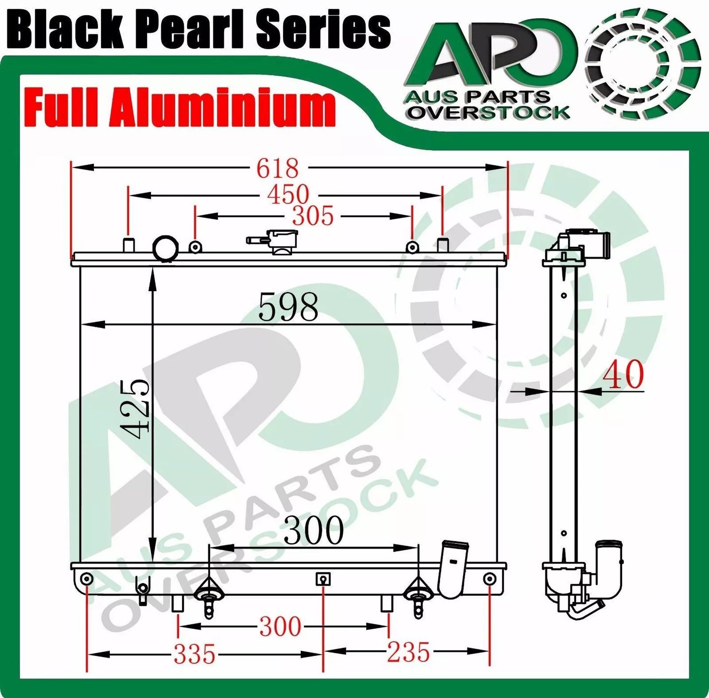 3Core Full Alloy Radiator Mitsubishi TRITON MK 2.8L Turbo Diesel 10/1996-6/2006