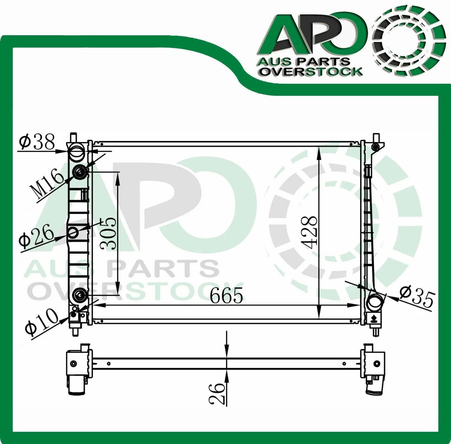 Radiator For Ford FALCON AU 6 & 8 Cyl 9/98-9/02 Auto & Manual