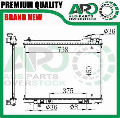 Radiator For INFINITI FX35 3.5L V6 VQ35DE 1/2003-7/2008