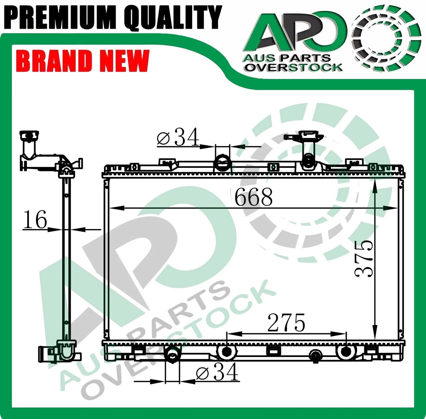 Radiator SUZUKI VITARA LY 1.6L M16A Petrol Auto Manual 2/2015-ON