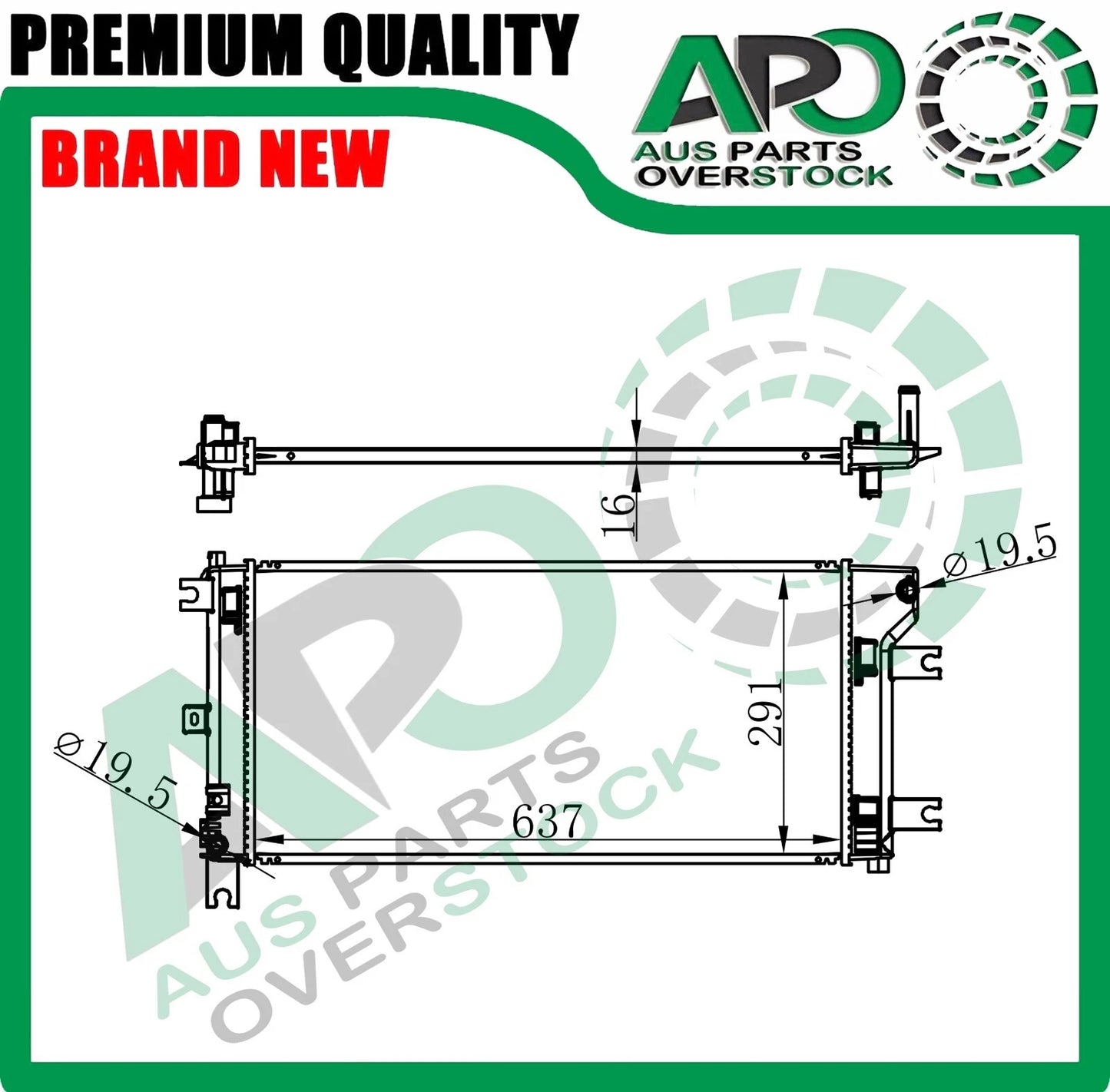 Radiator For NISSAN LEAF EM57 EM61 Electric Auto 1/2011-On