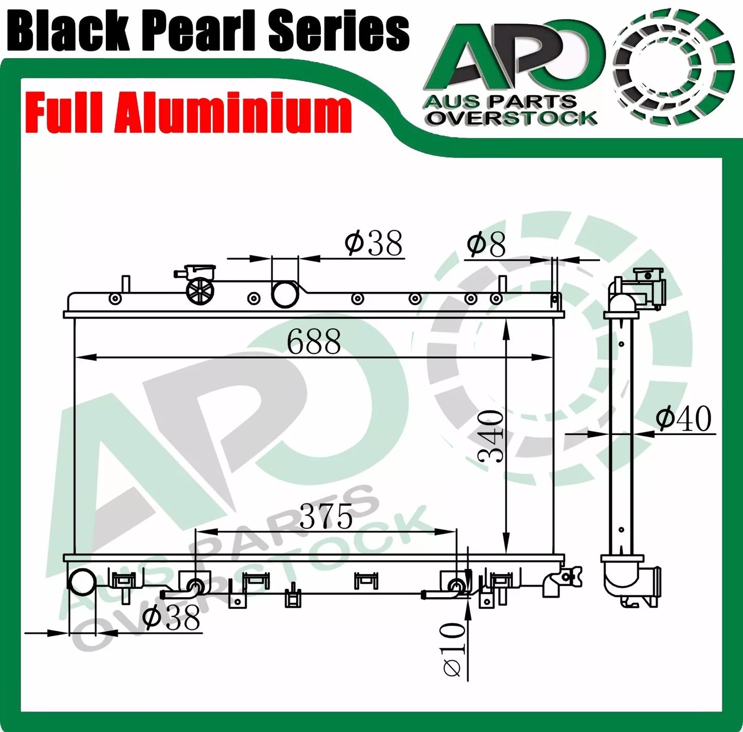 Full Aluminium Radiator for SUBARU Liberty Outback 2.0L 2.5L EJ20 EJ25 1998-8/03