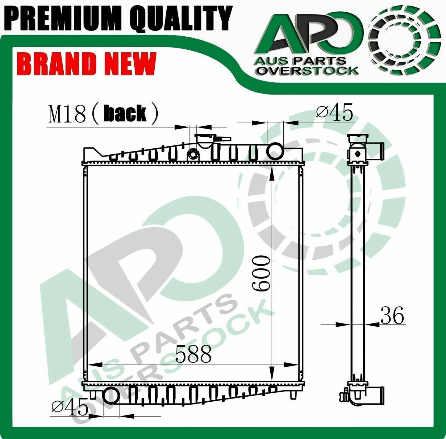 Radiator For NISSAN UD / CONDOR FF6 Manual 1992-On *600mm Core Height