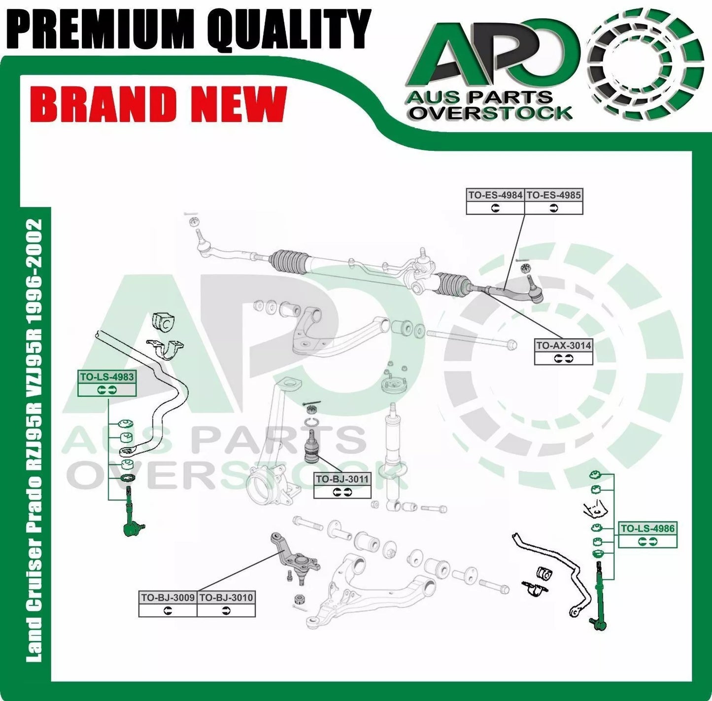 Front & Rear Sway Bar Link Kit For TOYOTA LANDCRUISER PRADO RZJ95R VZJ95R KZJ95R