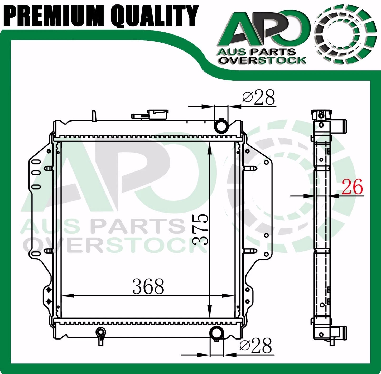 Radiator SUZUKI SIERRA SPFTOP / HARDTOP SJ410/413 1.3L 7/1981-3/1996