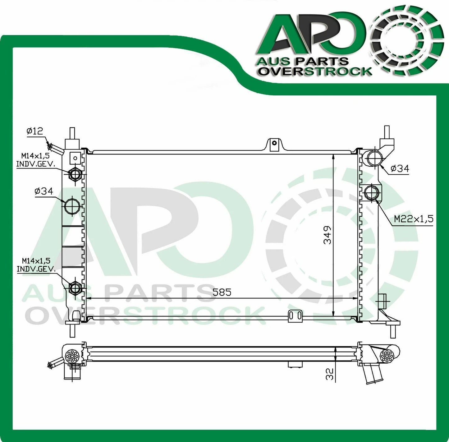 Radiator HOLDEN ASTRA TR 4/5Dr 9/96-7/98 1.8L/ 2.0L Petrol