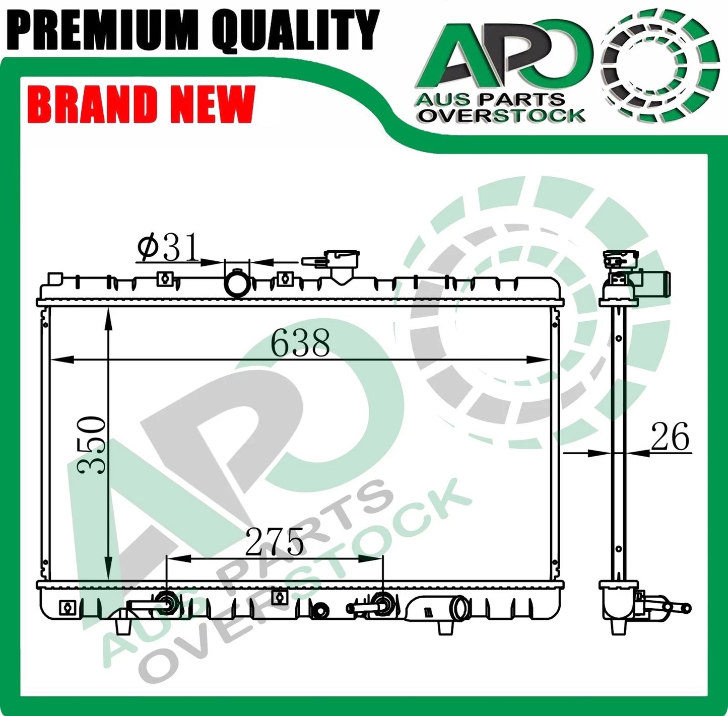 Radiator For KIA Rio Auto Manual 6/2000-8/2002