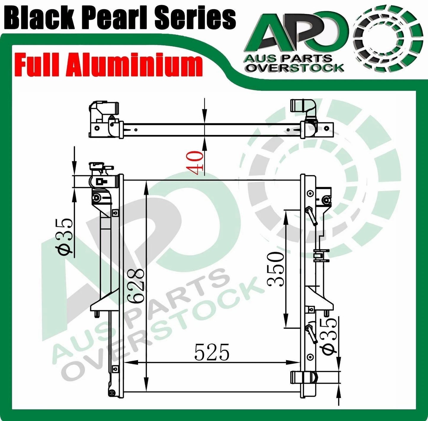 Full Aluminium Radiator for Mitsubishi Triton ML-MN 3.5L 2.4L Petrol/2.5L 3.2L Diesel