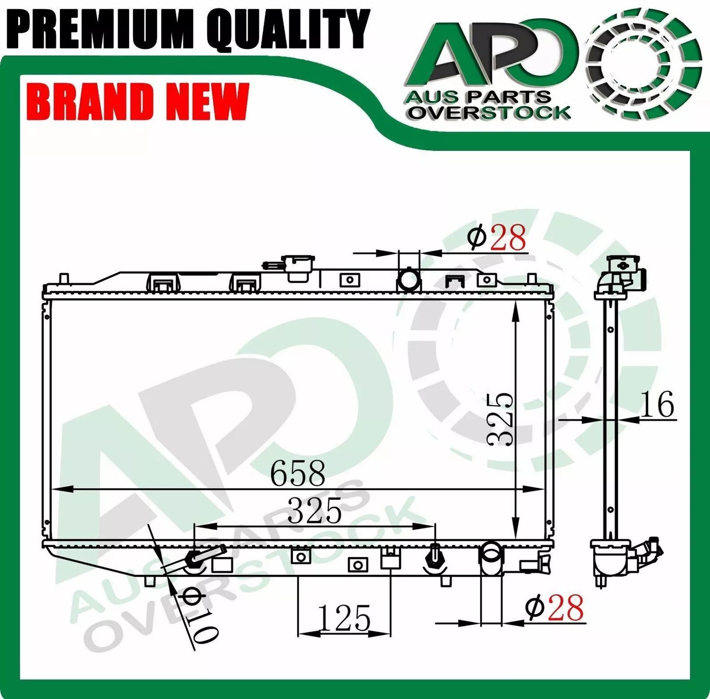 Radiator For HONDA CIVIC ED 87-10/91 // CRX ED 87-5/92 Auto Manual