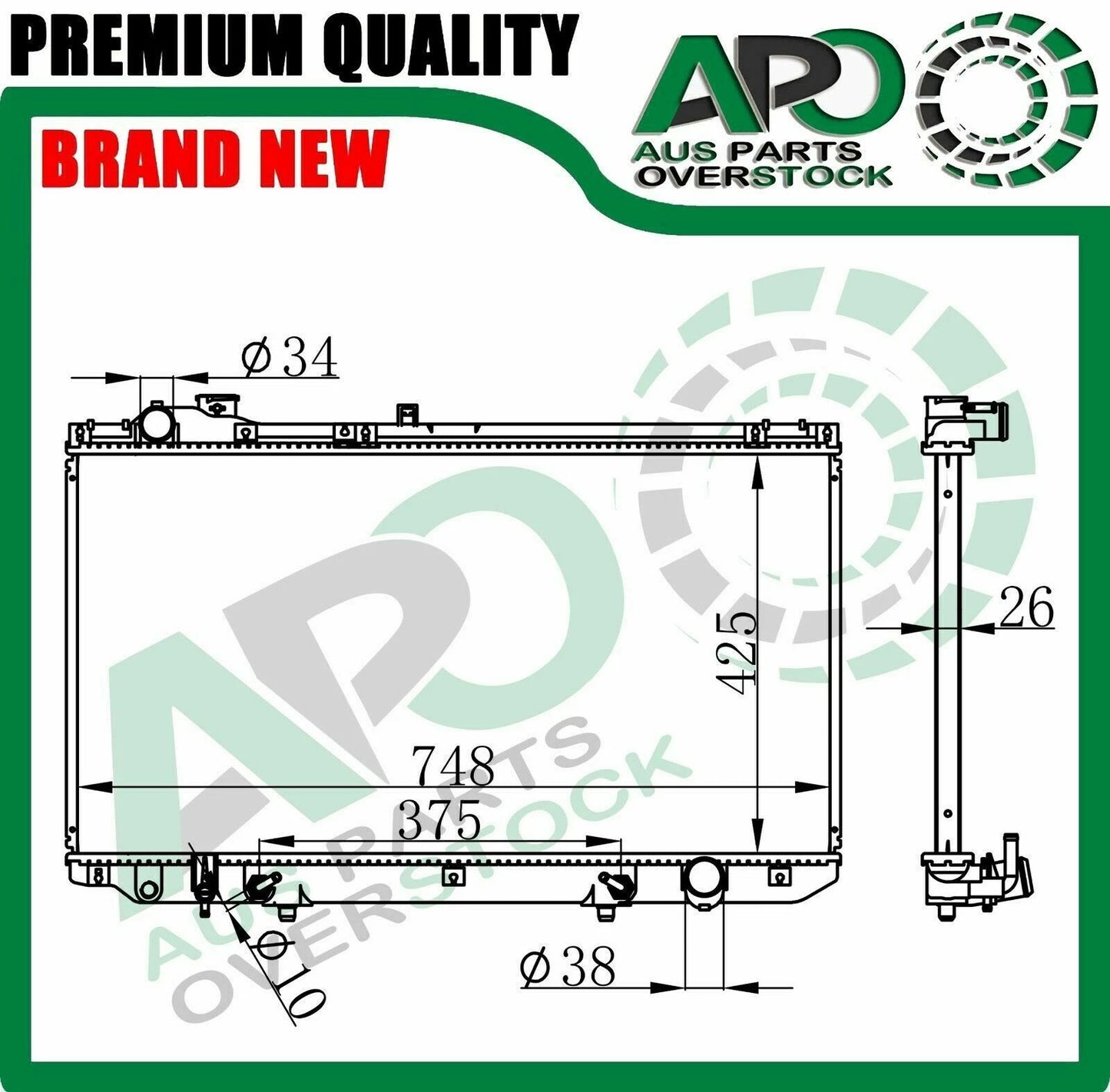 Radiator Fit For TOYOTA CROWN MAJESTA UZS171 UZS173 UZS175 1999-2004
