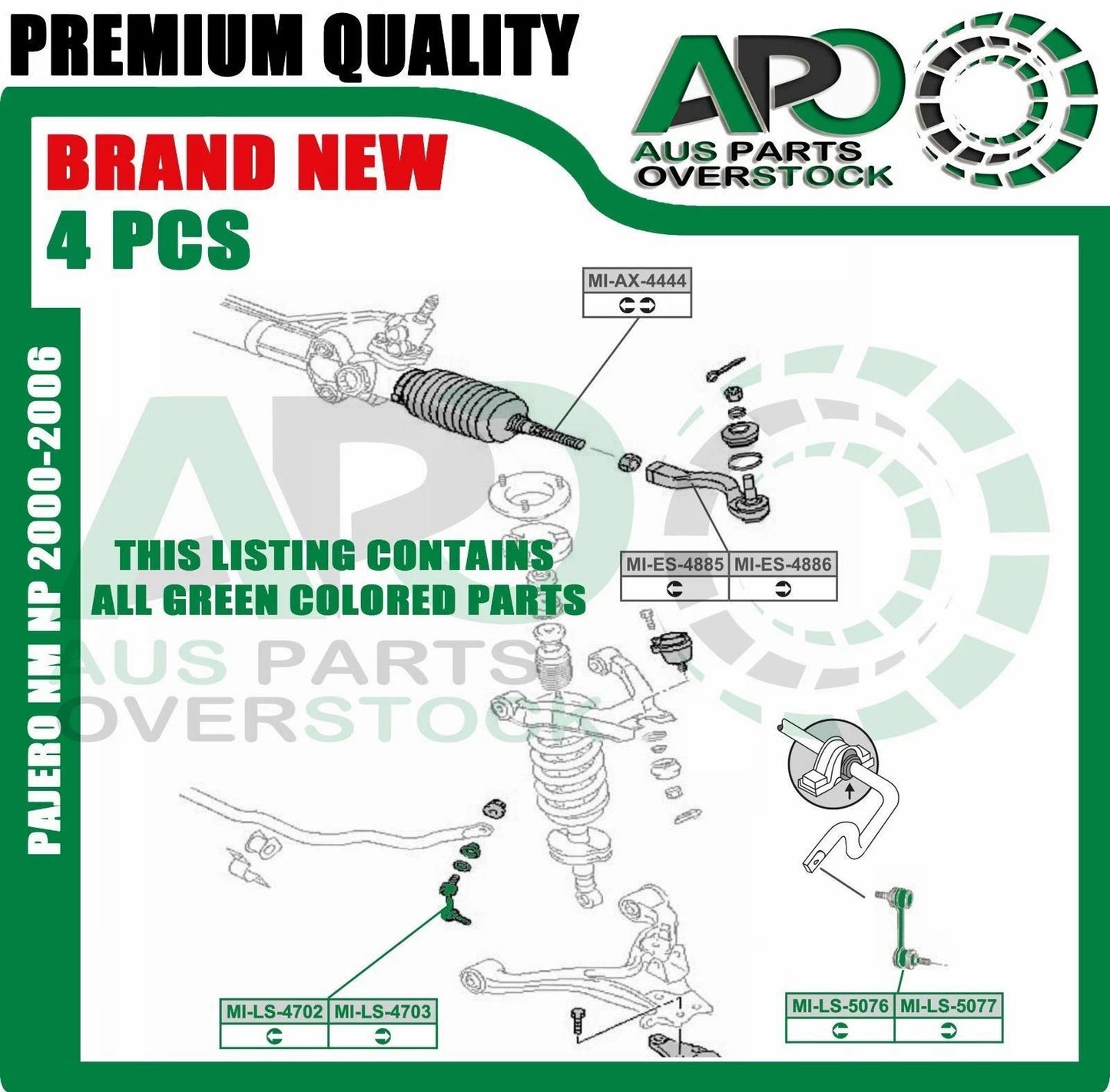 MISTUBISHI PAJERO NM NP 2000-2006 Front & Rear Stabilizer Sway Bar Link Kit