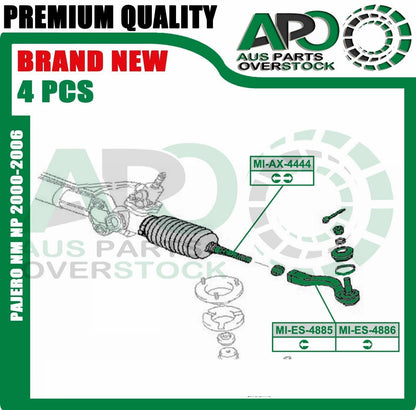 MISTUBISHI PAJERO NM NP 2000-2006 inner & Outter Tie Rod End 4PCS