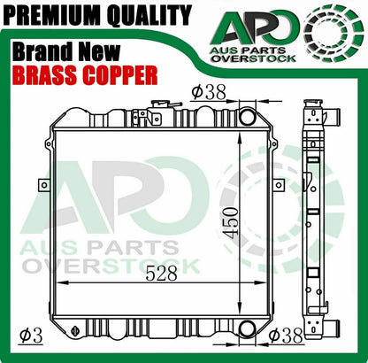 Copper Brass Radiator For DAIHATSU DELTA V57 V58 Lower hose on driver side