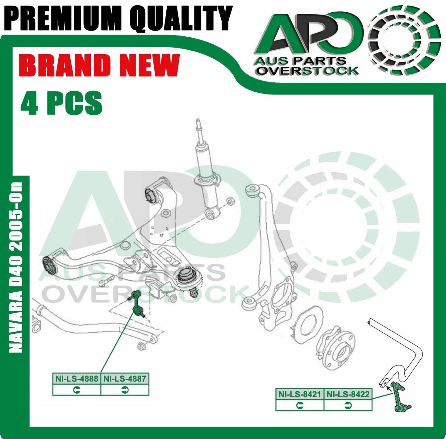 Front Rear Stabilizer Sway Bar Link Kit For NISSAN PATHFINDER R51 2005-On