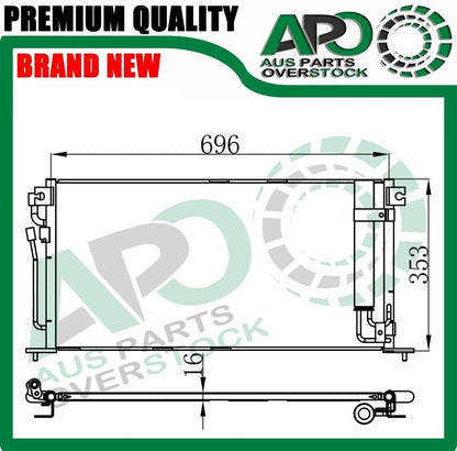 Air Condenser for MITSUBISHI LANCER CG Sedan 06/02-08/03