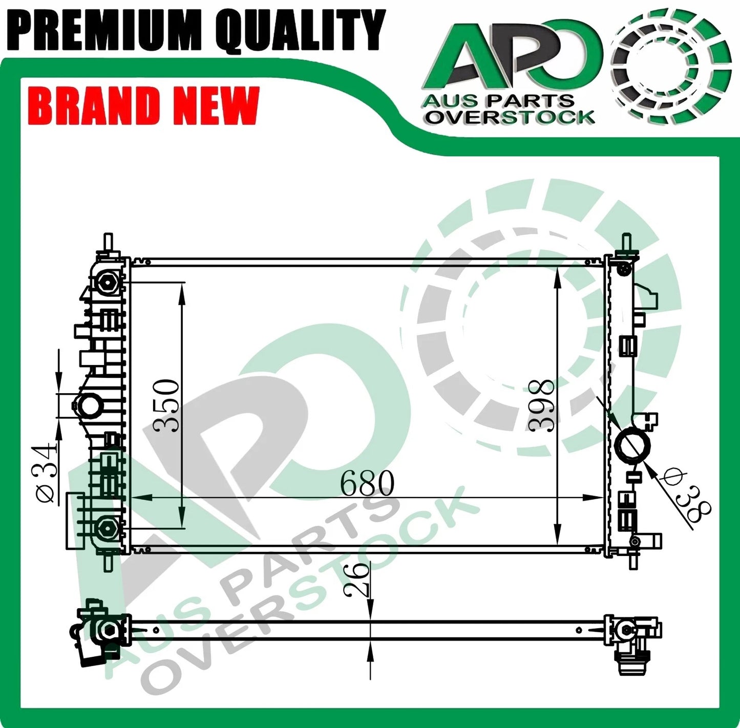 Radiator For HOLDEN MALIBU EM 2.0T Diesel Auto Manual 2013-2016